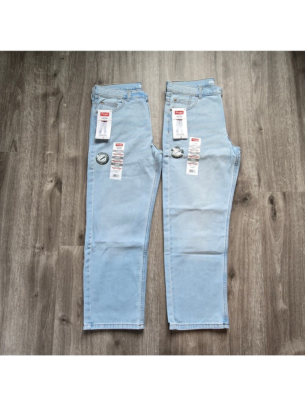 NEW Wrangler Size 14 Husky Boys Jeans Lot of 2 Loose Fit Adjustable Waist Light